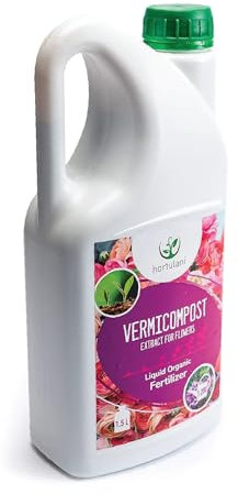 Hortulani Vermicompost Extract for Flowers: Worm Castings Liquid Fertiliser for Indoor & Outdoor Plants, Rich Plant Nutrients for Abundant Blooms, Cut Flower Food - 1,5l (makes 300l feed)