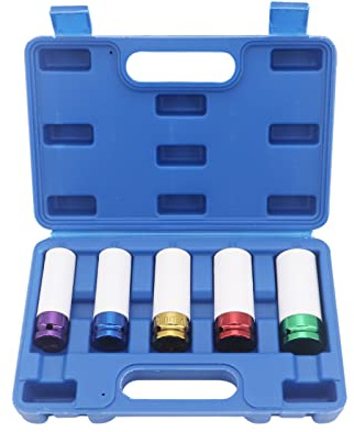 Yuhtech Hjuluttag set 1/2 fälg skyddshylsor slaguttag set universal slagnyckel uttag set auto reparationsverktyg