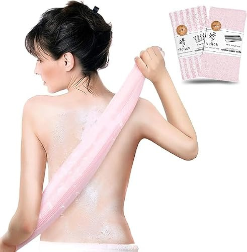 Yiclick 2 Stück Rückenschrubber Rückenbürste, Peelinghandschuh, Luffa Schwamm, Duschschwamm, Peeling Schwamm, Body Scrubber Loofah Sponge Bath Shower