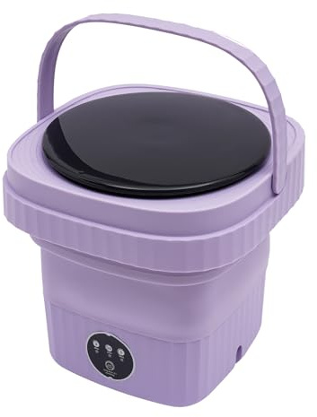 Mini Waschmaschine 6L, Camping Waschmaschine 40W 36dB mit Trockner faltbare waschmaschine 3 Modi für Innenkleidung Socken Babykleidung Handtücher Handschuhe (Lila)