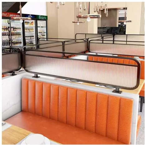 Schreibtisch auf Arbeitsplatte Trennwand, 30cm Höhe Privacy Room Divider Sitzplatzabtrennung für Restaurantkarten Halbtransparentes Glas für Workspace Office Restaurant 1 Panels ( Farbe : Black-B , Gr