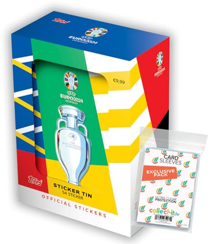 Bundle mit UEFA EURO 2024 Germany - Sammelsticker - 1 Mini Tin Box + Exklusive collect-it Hüllen