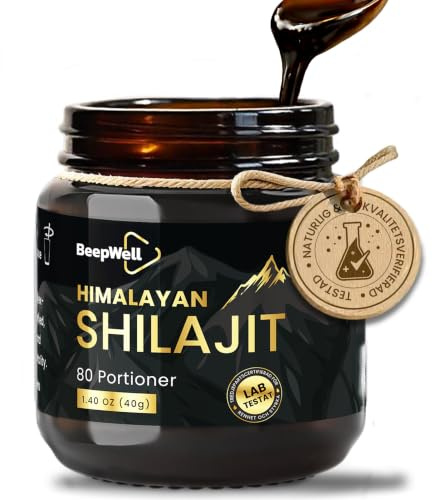BeepWell Shilajit Resin Himalaya – Naturlig Shilajit med Fulvinsyra & Spårmineraler | 40 g (ca 80 portioner) | Kosttillskott