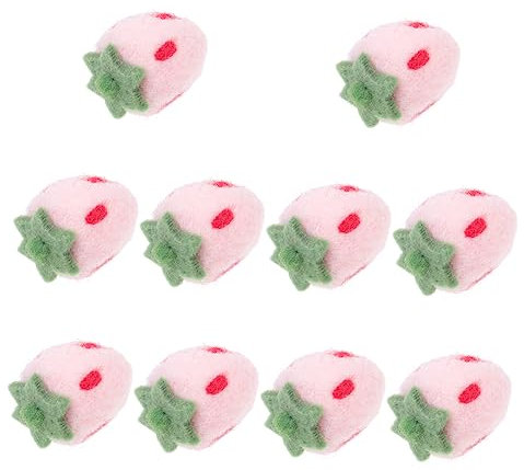 HAPINARY 10stücke Wollfilz Erdbeere Handwerk Filz Erdbeere Dekoration DIY Bastelarbeiten Filzornamente Party Deko Filz Früchte Bastelmaterial