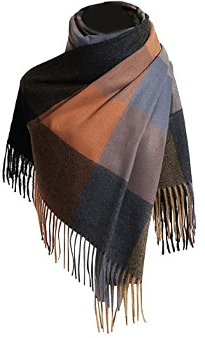 Schal Senfgelb Schwarz Damen -Schal, warm, weich, groß, Decke, Schal, weicher Schal Schal Blau Gelb Kaschmir Schal Damen Rot Fusselfreie Tücher Ölen Vorhang Damenschals Und Tücher Winter (E, One Size)