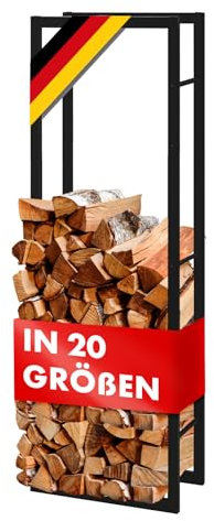 Floordirekt Kaminholzregal für Innen & Außen, Brennholzregal Metall für holzlager Kreta 100 x 25 x 80 cm
