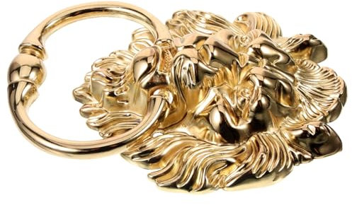 Angoily Löwenkopf Türklopfer Mit Ziehgriff Tortürgriff Metalltürgriff Goldener Türgriff Türdekoration Tortürgriffring Tortürklopfer Antiker Türgriff