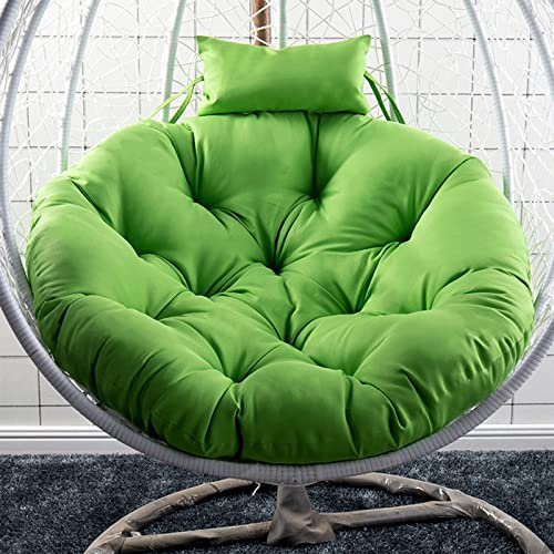Dicke, bequeme Hängematten-Schaukelauflagen, überfüllt, rund, Papasansessel, Kissen, Outdoor, Garten, Kissen für Papasansessel, Grün, 120 cm