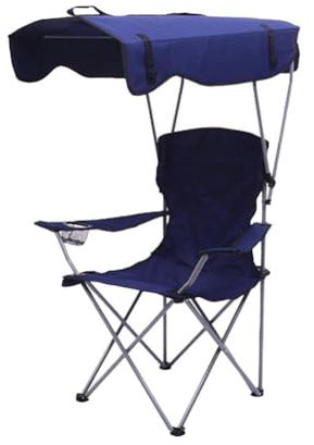 Silla de camping plegable para exteriores con toldo, silla de playa ligera para césped y viajes