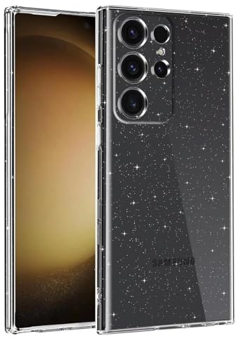 Kaywzo Hülle für Samsung Galaxy S22 Ultra,Transparent TPU Funkelndes Blinken Handyhülle mit Kameraschutz,Glitzer Frau Mädchen Stoßfester Schutzhülle Silikon Cover Case