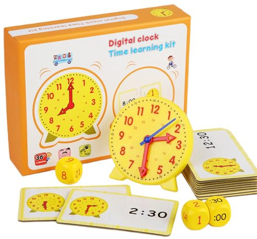 QYDKWK Lernuhr Grundschule Lernspiele ab 6 7 8 Jahre Kinder Pädagogisches Spielzeug 1. 2. Klasse Schulbedarf, Montessori Spielzeug Geschenke zur Einschulung Junge Mädchen