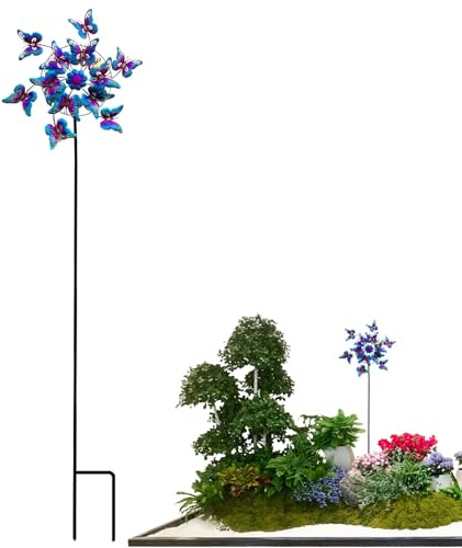 Holdes Mobiles à Vent pour Extérieur | Girouettes Décoratives Jardin,Sculpture Papillon Girouette avec Pic pour Décor de Jardin Terrasse et Paysage Patio