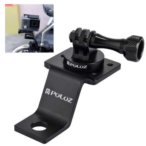PULUZ Motorcycle Rearview Mirror Mount Compatible with GoPro HERO 13 12 11 10, Universal Holder Bracket Clamp, Metal Camera Mount for Insta360 X5 X4 X3/DJI Action Cam Accessory