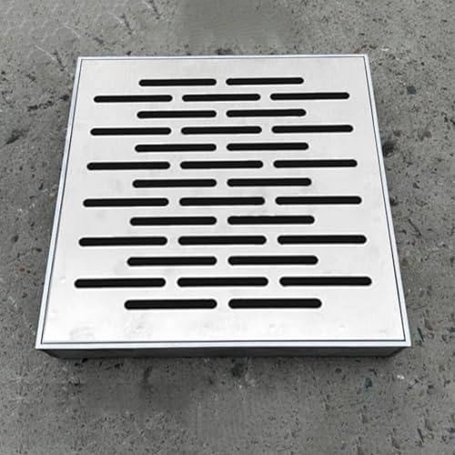 Cubierta De Drenaje De Piso De Acero Inoxidable Con Marco, Rejilla Cuadrada for Desagüe De Ducha Rejilla Metálica Exterior Interior for Baño Cocina Patio Jardín(300x300x20mm)