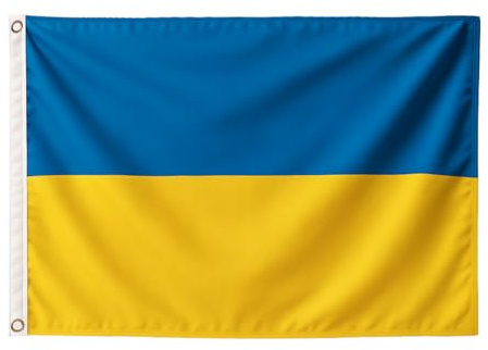 Murago - Ukraine Fahne ca. 90x150 cm mit Ösen - ukrainische Flagge Nationalflagge Fanartikel Polyester Metallösen Hissflagge