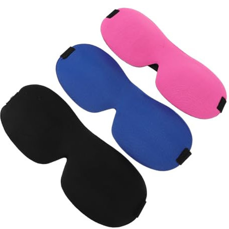 ERINGOGO 3piezas Cubiertas para Ojos Sombreado Máscara para Dormir Ojos 3d Shaped Banda Ajustable para Mejorar la Calidad del Sueño en Casa y Viajes Color Aleatorio