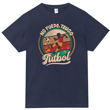 Pampling Camiseta Infantil para Niños y Niñas de Manga Corta 100% Algodón, Ropa Cómoda y Transpirable con Diseños Originales, Color Azul (No Puedo Tengo Fútbol, L)