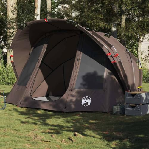 Owoxanthellate Angelzelt 5 Personen braun wasserdichtes Campingzelt 320x292x178 cm aus 185T Polyester mit PU Beschichtung leicht tragbar für Angeln Outdoor und Familienausflug