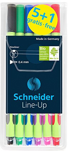 Schneider Schreibgeräte Etui 6x Fineliner Line-Up 04, Aktion 5+1