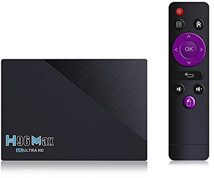 Android 11.0 TV Box H96 MAX RK3566 Quad Core 8GB RAM 64GB ROM avec Dual Wi-Fi 2.4G/5.0G, BT 4.0/3D Ultra HD 8K/H.265/1000M LAN/USB 3.0 Smart TV Box