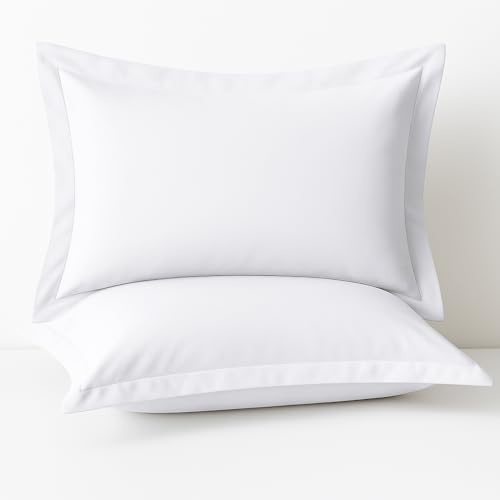 Comfort Beddings 2 Pack Oxford Pillowcases – 50x90cm Super King Pillow Covers – 100% Egyptian Cotton – 600 Thread Count Sateen – White Super King Pillow Cases with Envelope Closure – Hotel Quality
