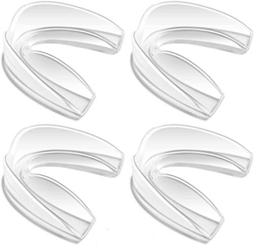 Coolrunner Mouth Guard Sports, 4 Pack Athletic Mouth Guards, Professional Moldable Youth Mouthguard for Maximum Protection, Customizable for Comfort - Fits Any Size Mouth(12 Years or Older)