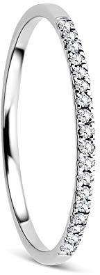 OROVI Damen Ring Weißgold 0.09 Ct Diamant Eternity/Ewigkeitsring 18 Karat (750) Gold und Diamanten Brillanten