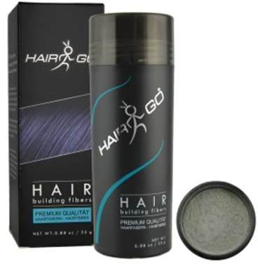 HAIR GO Premium Schütthaar zur Haarverdichtung | Haarpuder | Streuhaar | Haarauffüller | Haarausfall | Haarverdichter 100% natürlich & vegan, 1er Pack, (1x 25 gr.) (grau)