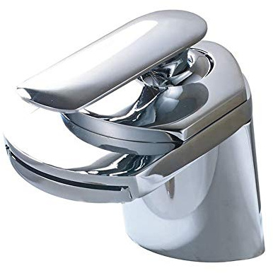 Wasserfall Wasserhahn Bad Waschtischarmaturen - Moderner Einhebel Messing Einloch Waschbecken Wasserhahn, Chrom