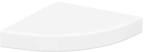 vidaXL Floating Corner Shelf - White, Quality Honeycomb MDF Metal, Invisible Mounting System, Versatile Home Office Display Unit, 25x25x3.8cm