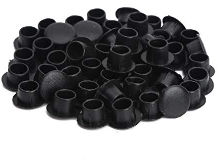 MSemis 50 Stück Abdeckkappen für Bohrlöcher Möbel Kappen Blindkappen Kunststoff Abdeckstopfen Zaunpfosten Abdeckung zum Eindrücken 6-25MM Z Schwarz 8mm