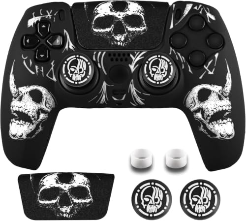 Yorha Silikonhülle für PS5 Dualsense Controller, Laserschnitzerei, Weiß, 8 Stück