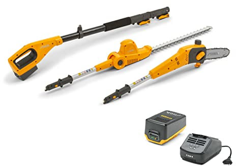 STIGA Multitool a Batteria MT 100e Kit, Tagliasiepi e Potatore con Prolunga Telescopica, Per Altezze Elevate e Lavori Facili e Veloci, Batteria e Caricatore Inclusi