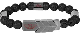 Police Pulseira Valorious SS & Contas Lava: S PEAGB2120332, Einheitsgröße, Metall, Kein Edelstein