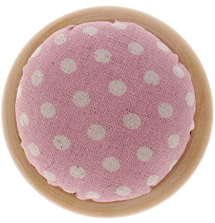 Milageto Vintage Holzboden Nadelkissenhalter Pinchushion Nähen Bastelbedarf, Rosa