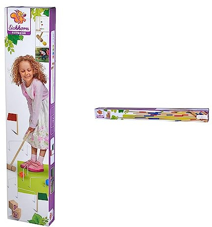 Eichhorn- Outdoor Krocket & – Outdoor Mikado – bestehend aus 41 Spielstäben mit jeweils 50 cm Länge, inkl. Spielanleitung, aus Bambus, für Kinder ab 3 Jahren geeignet