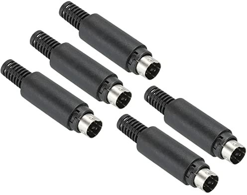 PATIKIL S-Video DIN Mini Maschio Presa 6 Pin Segnale Trasmissione per TV, DVD Giocatore 5pz