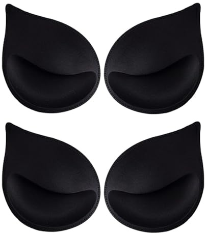 Michear avtagbara BH-dynor för kvinnor, 2 par BH-dynor, andningsbara push-up tjocka sport-bh-koppar, ersättnings-BH skumsvampdynor för badkläder, bikini, bröllopsklänningar, Svart,