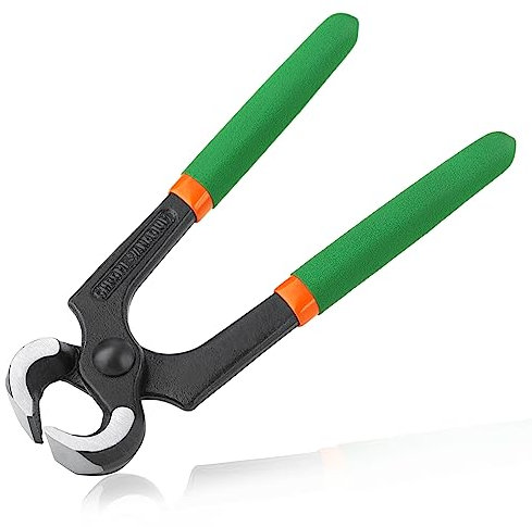 LEONTOOL High Leverage Nail Puller Pliers, Chrome Vanadium Steel Carpenter's Pincers Heavy Duty End Cutting Pliers with Comfortable Handle 6 Stiletto Remove Pliers Woodworking Tool for Nail Pulling