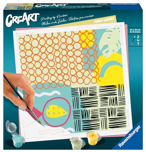 Ravensburger CreArt 23639 - Ausgefallene Formen - Malen nach Zahlen Erwachsene, DIY Malset mit Pinsel und Acrylfarben, Geschenk für Frauen und Männer, Malen für Erwachsene