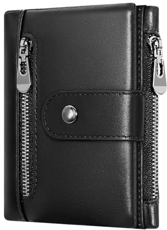 HNOOM Leder Geldbörse Herren - Echtleder Portemonnaie mit RFID-Schutz, Münzfach & 14 Kartenfächern - Stabiles Wallet für Kreditkarten - Hochwertige Brieftasche mit Geschenkbox (Schwarz)