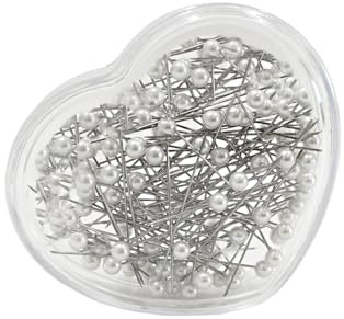 JYC Creative 100 st synålar med runt huvud i vita färger 101 – nålar för dekoration, bågar och bröllop, 40 mm långa, polypropylenhuvud