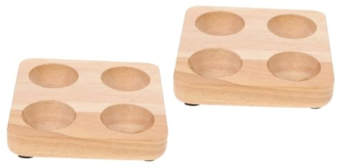 Gadpiparty 2St für Eier teuflische Eierbehälter Eierträger Eierhalter Arbeitsplatte Ei-Flats egg tray eier behälter Eierschutzhalter Kücheneierständer aus Holz Kautschukholz