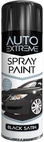 GSV Essentials 400 ML Black Satin Spray Paint, Quick Drying Satin Spray, All Purpose Black Aerosol Paint Ideal for Suitable For Wood, Metal, Plastic, Fabric, Ceramics, Glass (1 PCS)