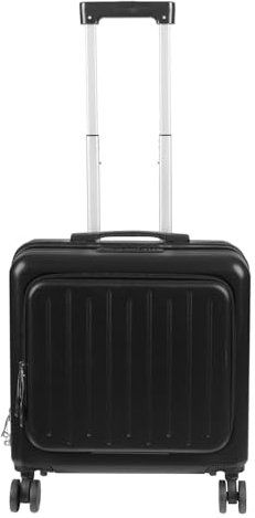 18''Koffer mit Fronttasche, Boarding Koffer-USB Ladung Multifunktionales Gepäckfach mit vorne öffnender Klappe Mini Portable Reisegepäck Koffer für Boarding, Kurzreisen, Geschäftsreisen (Schwarz)
