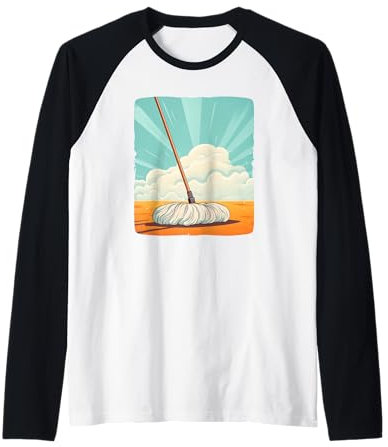 Costume de balai à franges pour les amateurs de balai et de serpillère Manche Raglan