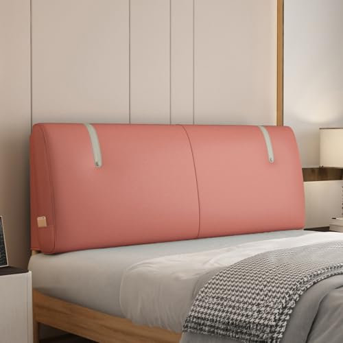 Großes gepolstertes Kopfteilkissen für großes Bett, rechteckiges Wandkissen mit Rückenlehnenunterstützung für Tagesbett, Etagenbett, Schlafsaal, weich und bequem, 160 x 58 x 10 cm, Rosa