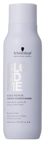 Schwarzkopf Professional BLONDME Bond Repair Purple Conditioner Cool Haarspüllung Neutralisiert Gelbtöne Für Gefärbtes Aufgehelltes Blondiertes Haar Tiefenwirksam Pflegend Und Entwirrend 250 ml