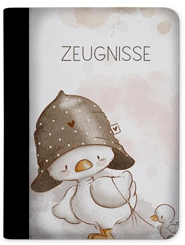 CreaDesign Zeugnismappe A4 – Alle meine Ente – für Mädchen – Dokumentenmappe mit 10 Klarsichthüllen