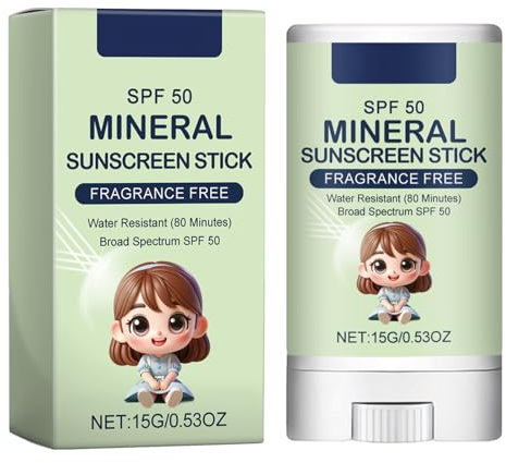 Asheyya Kids Sun Cream Factor Spf 50, Waterproof Suncream Sticks for Face Daily Use Delicate Sensitive Skin